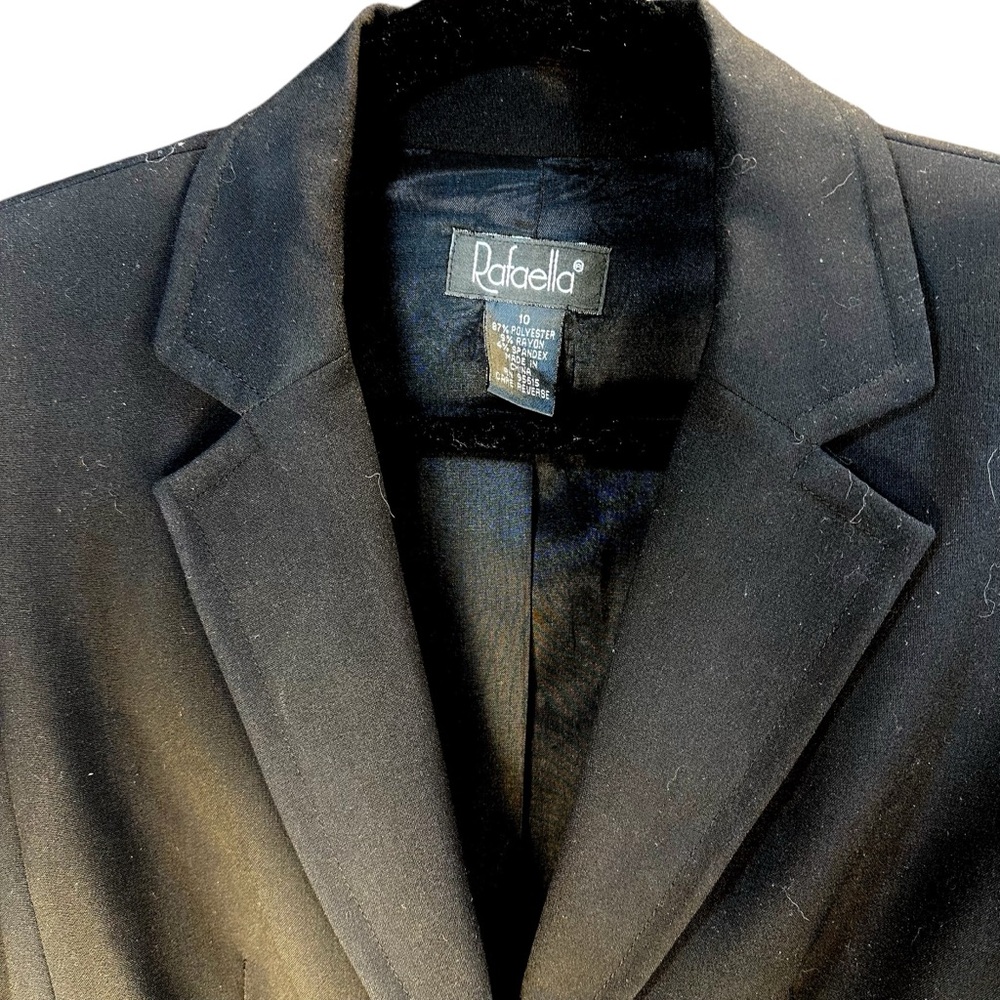 Rafaella Black Jacket Button Front Fitted Lined Long Sleeves Womens Size 10 - Picture 3 of 9